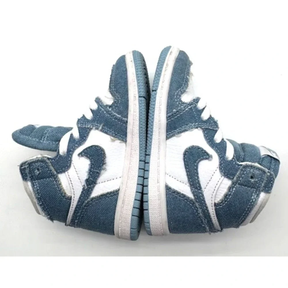 Nike Air Jordan 1 High Denim TD Toddler Sneakers Blue White US 7C CU0450-104